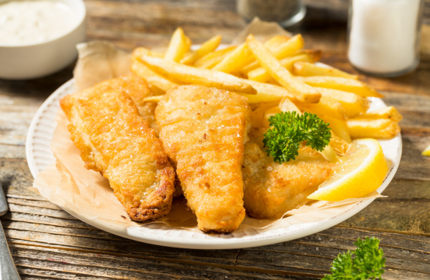 Fish and chips al forno o in friggitrice ad aria